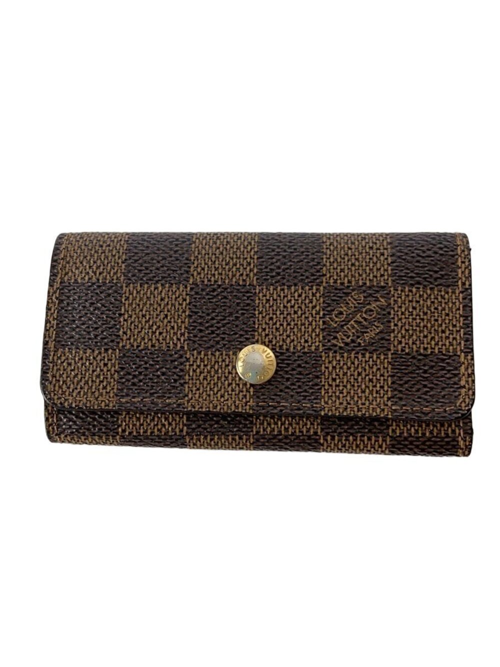 LOUIS VUITTON Key Case Wallet Leather Brown All over